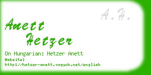 anett hetzer business card